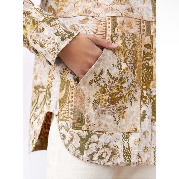 Anthropologie Pilcro The Fielder Denim Chore Coat Fisherman Shirt Jacket S - Picture 2 of 9